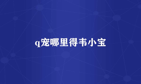 q宠哪里得韦小宝