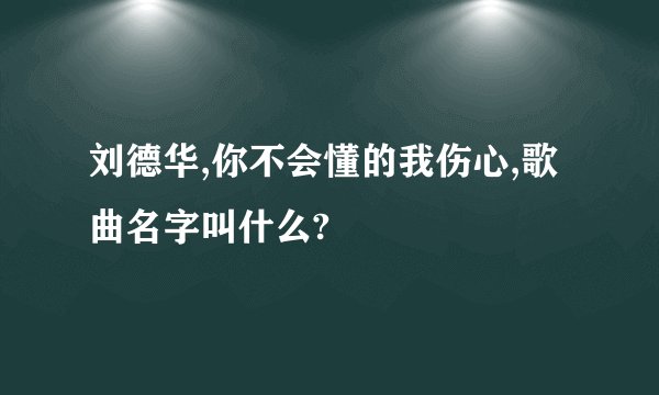 刘德华,你不会懂的我伤心,歌曲名字叫什么?