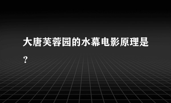 大唐芙蓉园的水幕电影原理是？
