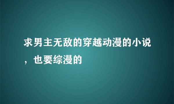 求男主无敌的穿越动漫的小说，也要综漫的