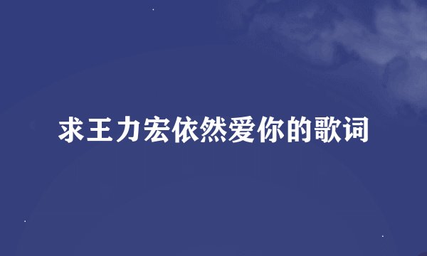 求王力宏依然爱你的歌词