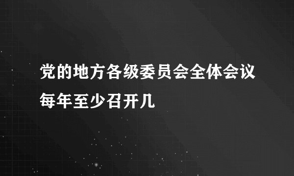 党的地方各级委员会全体会议每年至少召开几
