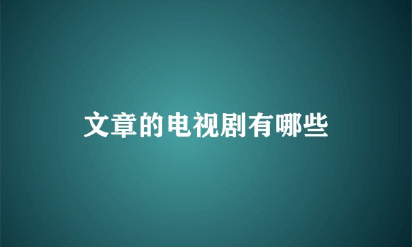文章的电视剧有哪些
