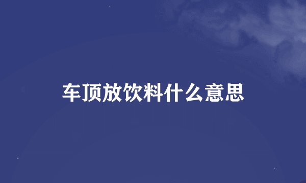 车顶放饮料什么意思