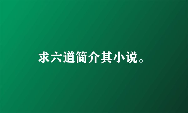 求六道简介其小说。