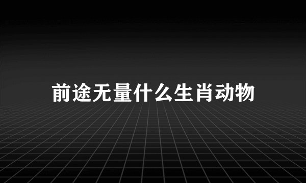 前途无量什么生肖动物