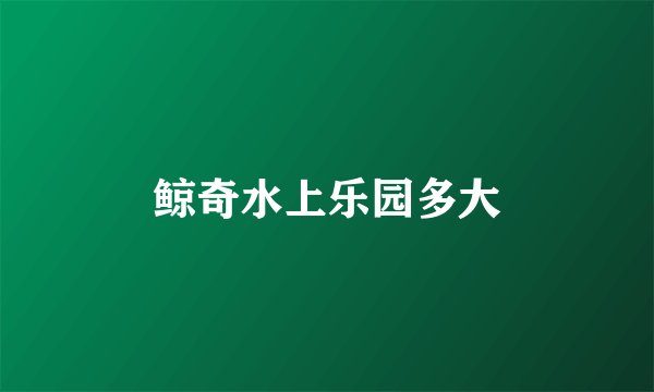鲸奇水上乐园多大