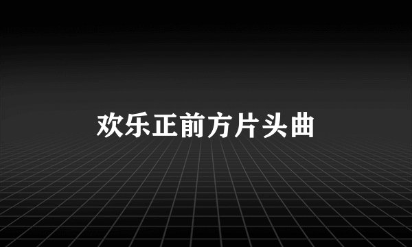 欢乐正前方片头曲