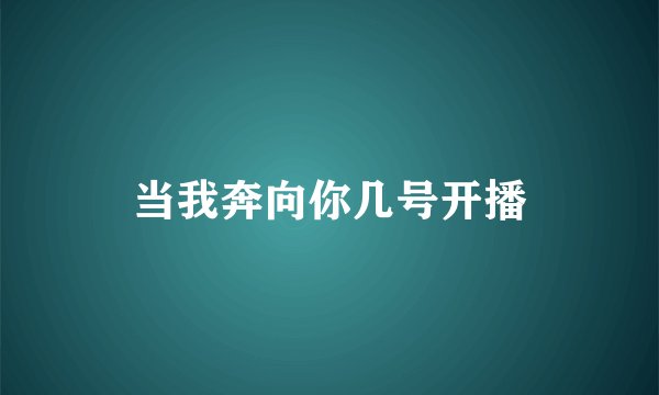 当我奔向你几号开播