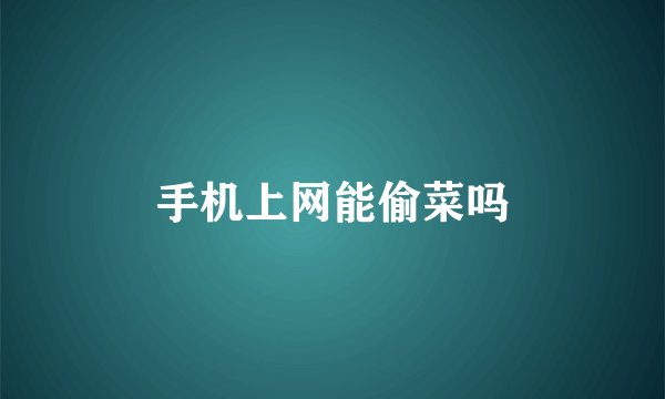 手机上网能偷菜吗