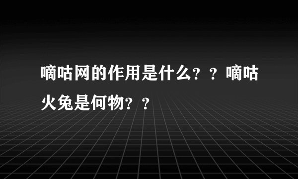 嘀咕网的作用是什么？？嘀咕火兔是何物？？