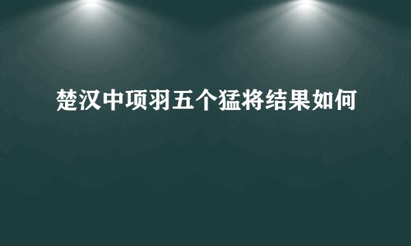 楚汉中项羽五个猛将结果如何
