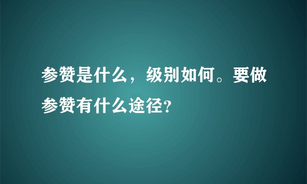参赞是什么，级别如何。要做参赞有什么途径？