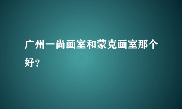 广州一尚画室和蒙克画室那个好？