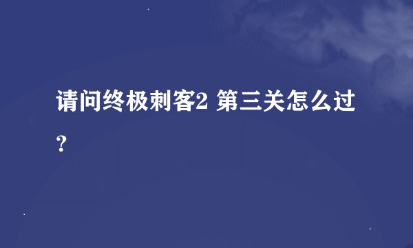 请问终极刺客2 第三关怎么过？