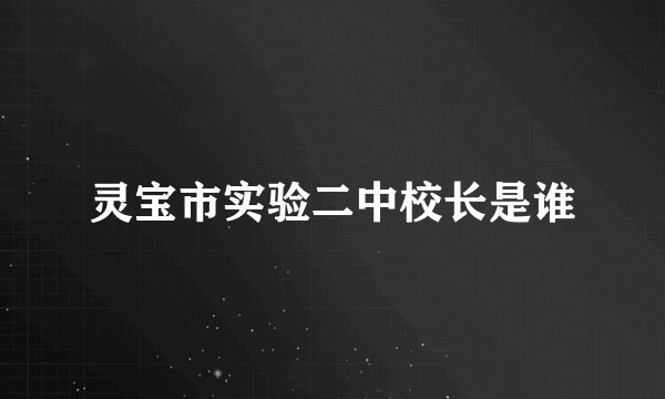 灵宝市实验二中校长是谁