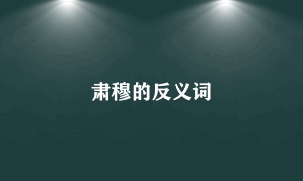 肃穆的反义词