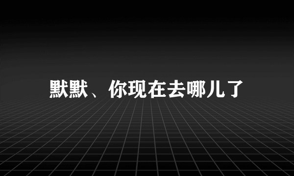 默默、你现在去哪儿了