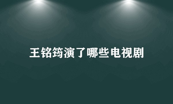 王铭筠演了哪些电视剧