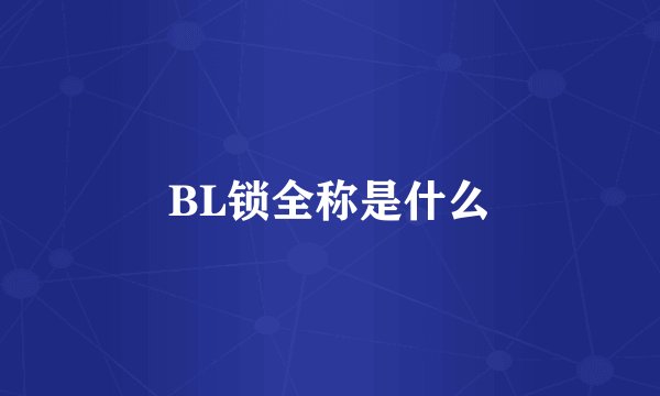 BL锁全称是什么