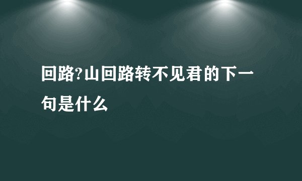 回路?山回路转不见君的下一句是什么