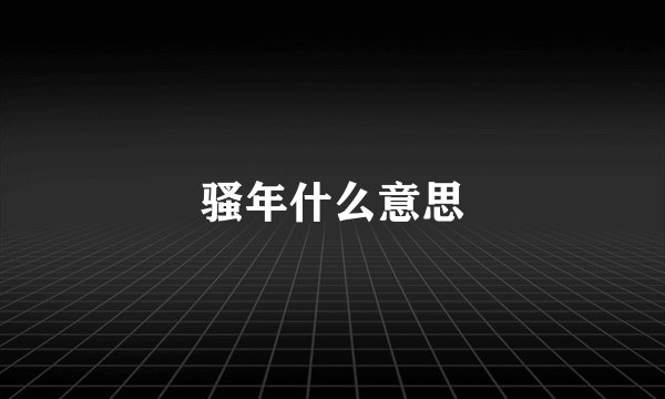 骚年什么意思