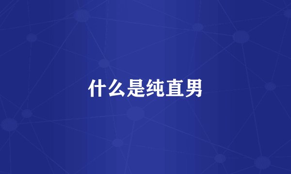 什么是纯直男