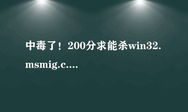 中毒了！200分求能杀win32.msmig.c.2048病毒的方法