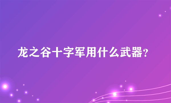 龙之谷十字军用什么武器？