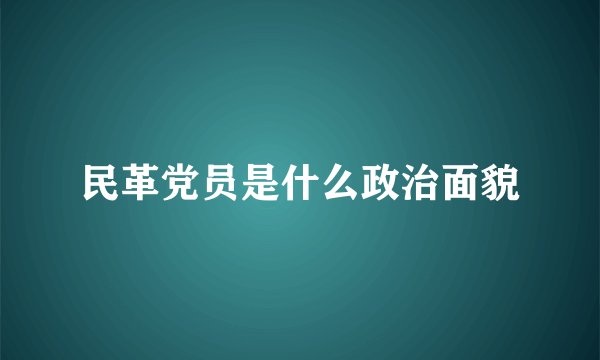 民革党员是什么政治面貌
