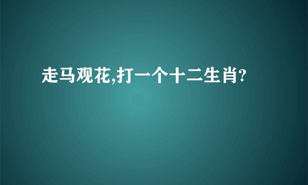 走马观花,打一个十二生肖?