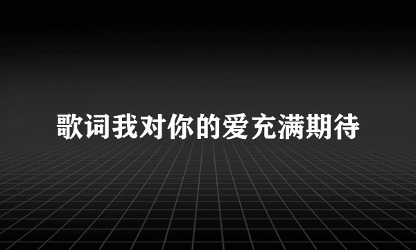 歌词我对你的爱充满期待