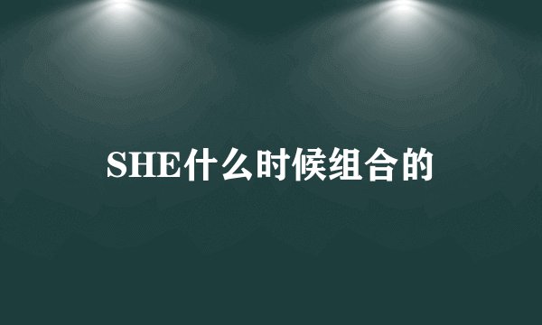 SHE什么时候组合的