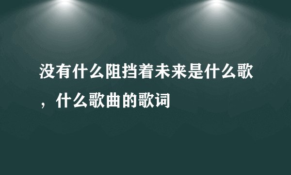 没有什么阻挡着未来是什么歌，什么歌曲的歌词