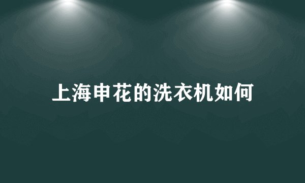上海申花的洗衣机如何