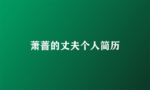萧蔷的丈夫个人简历