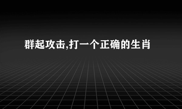 群起攻击,打一个正确的生肖