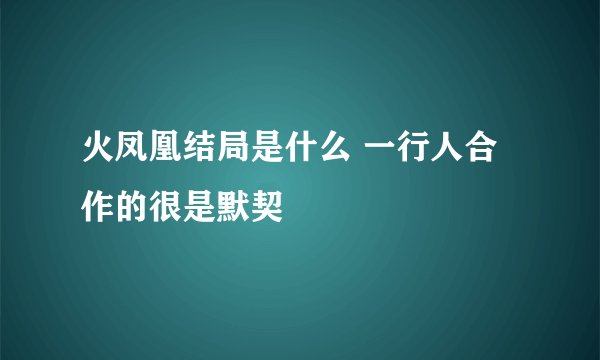 火凤凰结局是什么 一行人合作的很是默契
