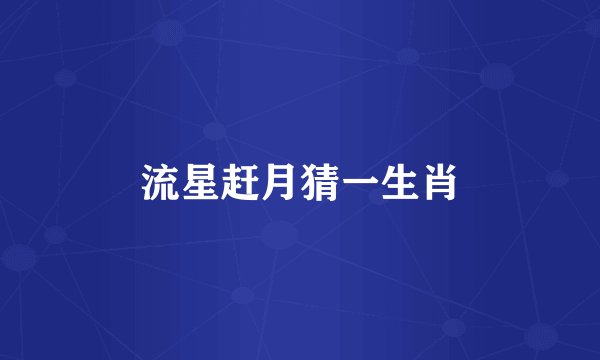 流星赶月猜一生肖