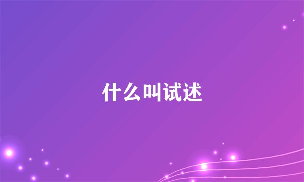 什么叫试述