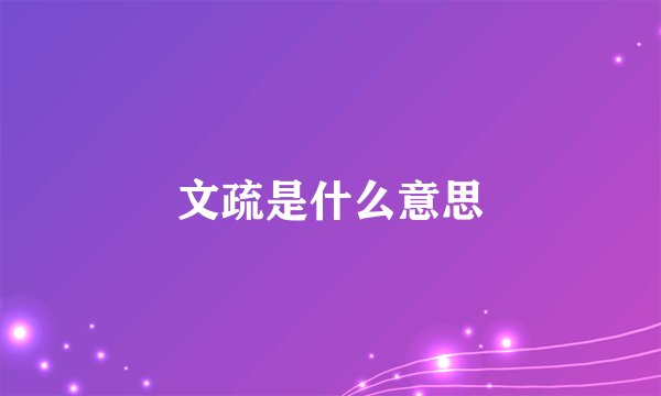 文疏是什么意思