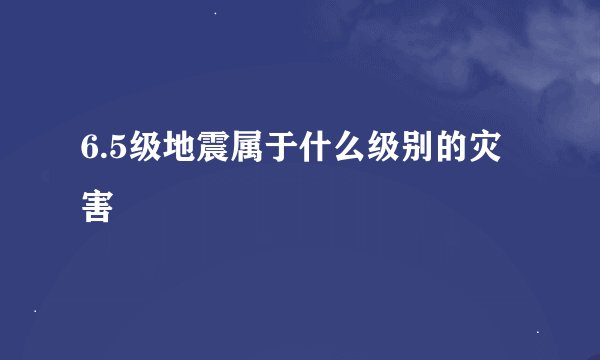 6.5级地震属于什么级别的灾害
