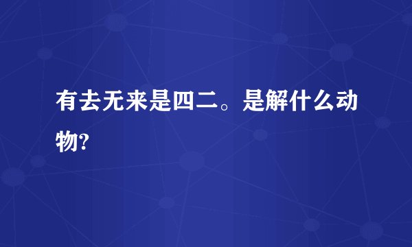 有去无来是四二。是解什么动物?