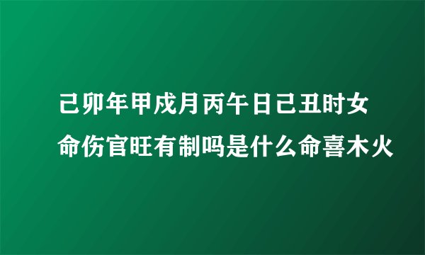 己卯年甲戍月丙午日己丑时女命伤官旺有制吗是什么命喜木火