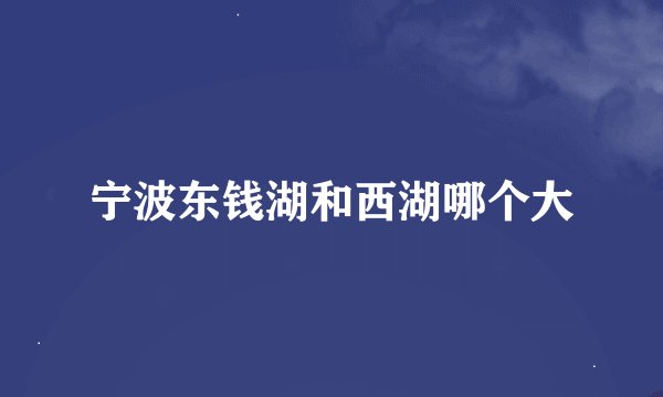 宁波东钱湖和西湖哪个大