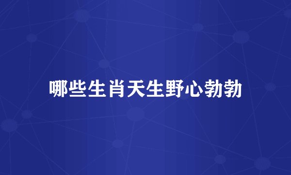 哪些生肖天生野心勃勃