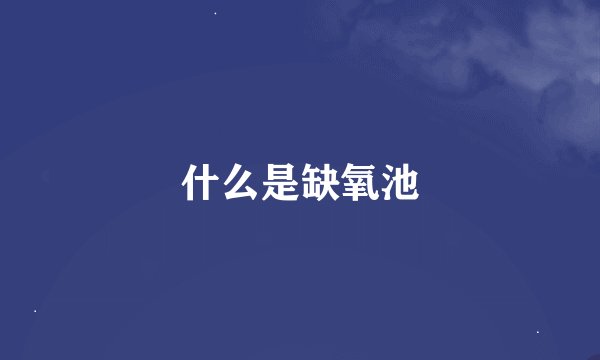 什么是缺氧池