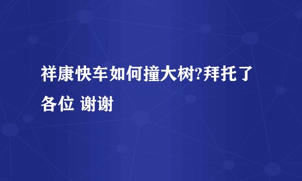 祥康快车如何撞大树?拜托了各位 谢谢