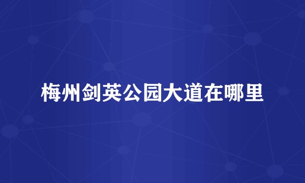梅州剑英公园大道在哪里