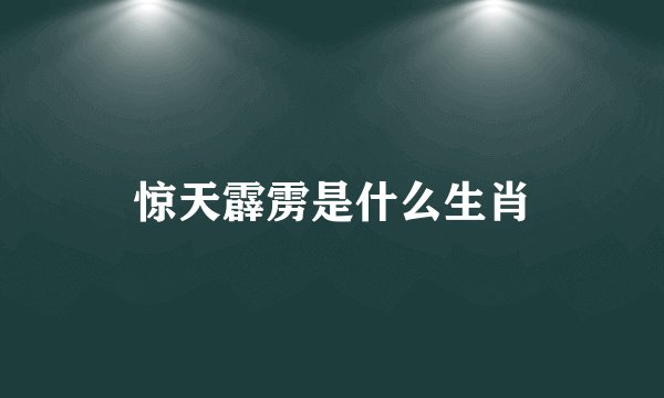 惊天霹雳是什么生肖
